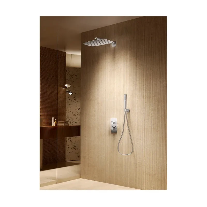 Conjunto ducha termostático empotrado Toscana cromo Imex