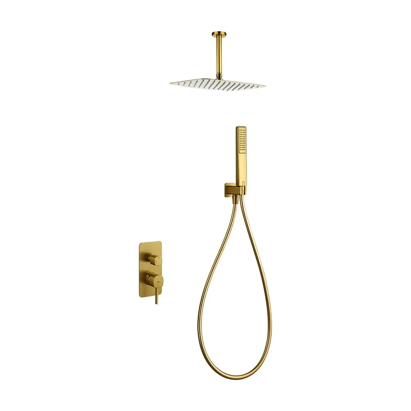 Conjunto ducha monomando empotrado Arezzo oro cepillado Imex