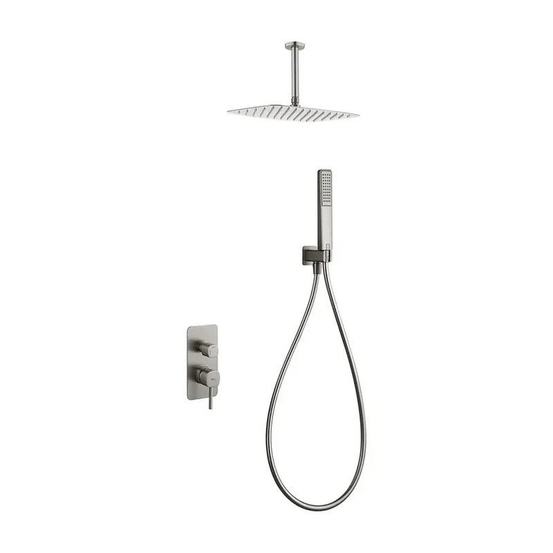 Conjunto ducha monomando empotrado Arezzo níquel cepillado Imex