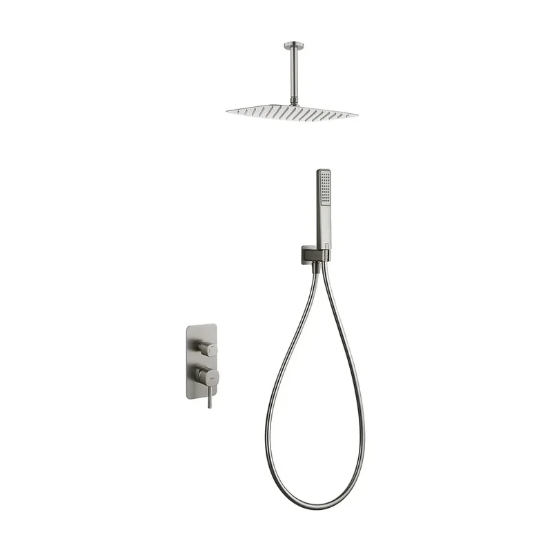 Conjunto ducha monomando empotrado Arezzo níquel cepillado Imex