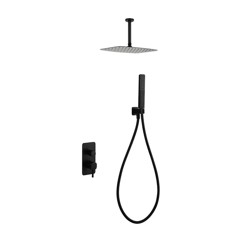 Conjunto ducha monomando empotrado Arezzo negro mate Imex