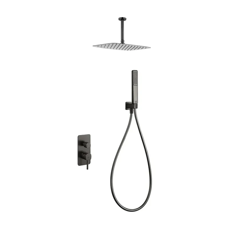 Conjunto ducha monomando empotrado Arezzo black gun metal Imex
