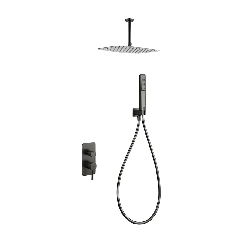 Conjunto ducha monomando empotrado Arezzo black gun metal Imex
