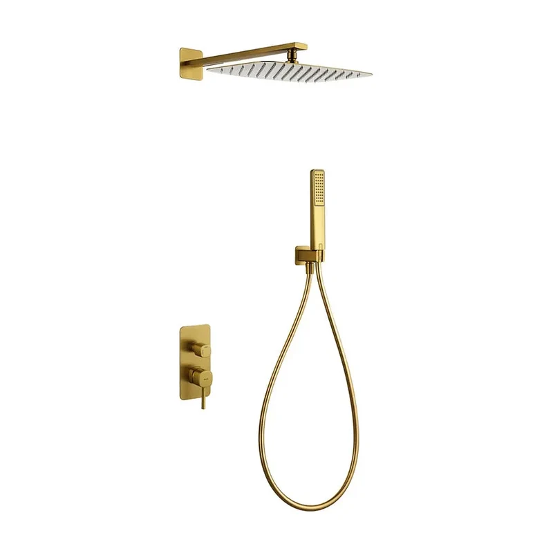 Conjunto ducha monomando empotrado Toscana oro cepillado Imex