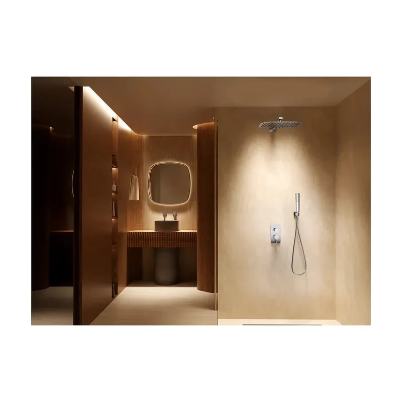 Conjunto ducha monomando empotrado Toscana oro cepillado Imex