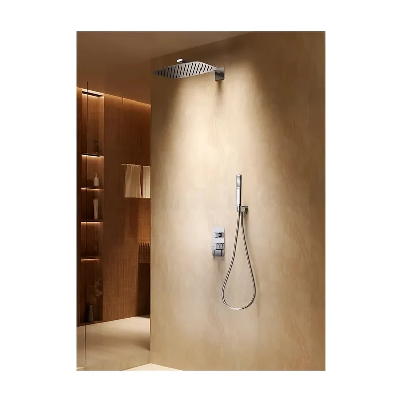 Conjunto ducha monomando empotrado Toscana oro cepillado Imex