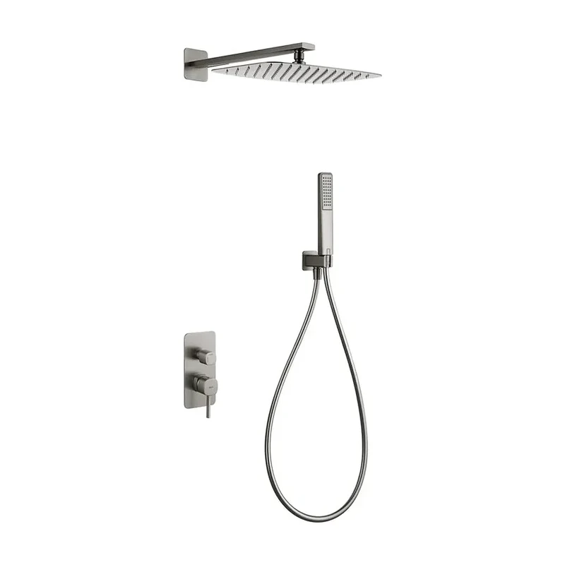 Conjunto ducha monomando empotrado Toscana níquel cepillado Imex