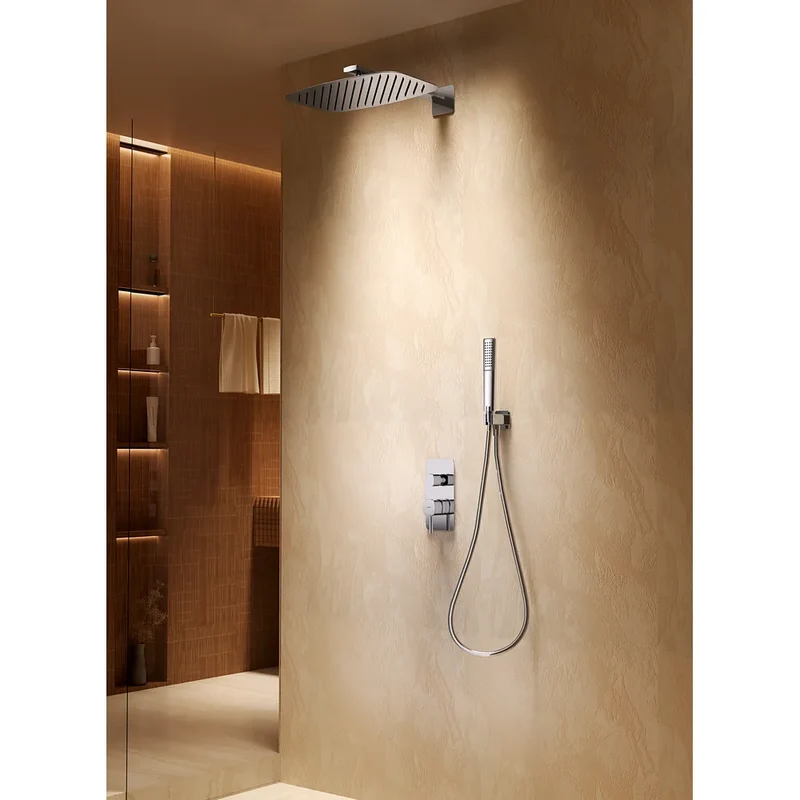 Conjunto ducha monomando empotrado Toscana níquel cepillado Imex