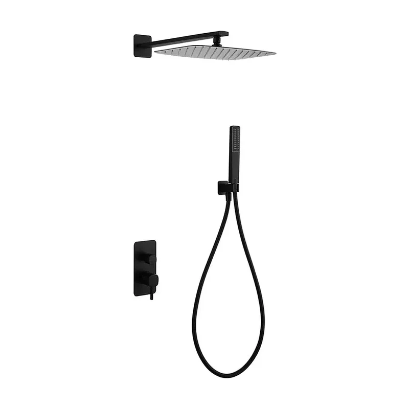 Conjunto Ducha Monomando Empotrado Toscana Negro Mate Imex