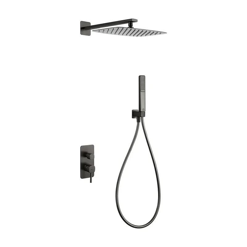 Conjunto ducha monomando empotrado Toscana black gun metal Imex
