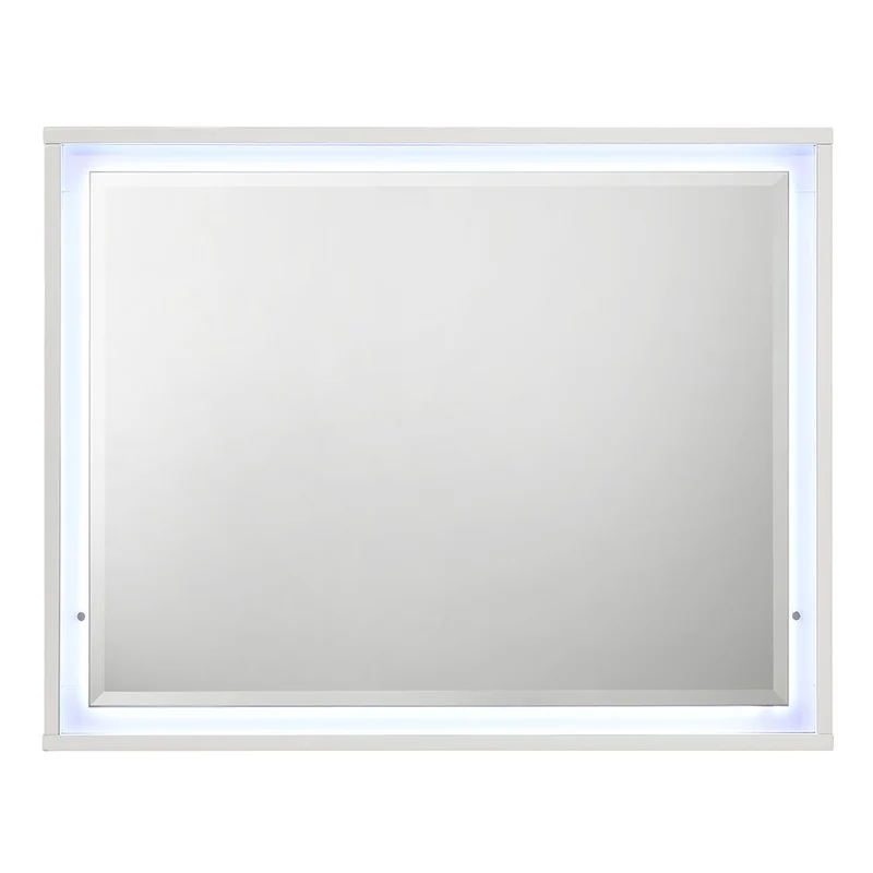 Esther - Mirror With LED - White / Silver