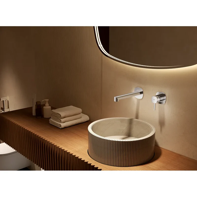 Monomando empotrado lavabo Toscana níquel cepillado Imex