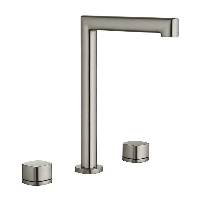 Lavabo bimando sobreencimera caño alto Toscana níquel cepillado Imex