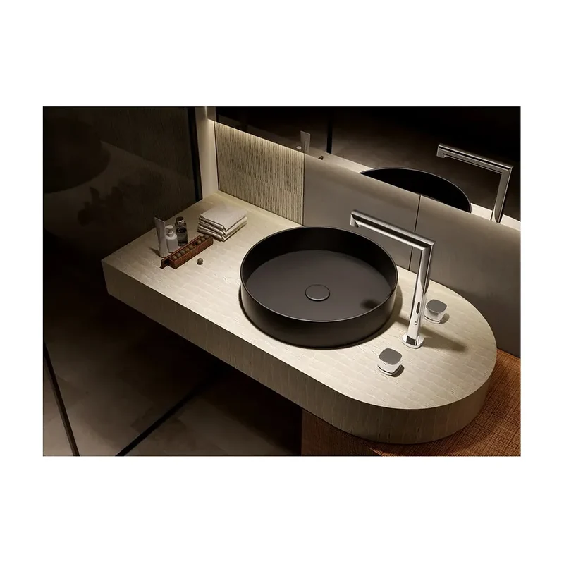 Lavabo bimando sobreencimera caño alto Toscana negro mate Imex