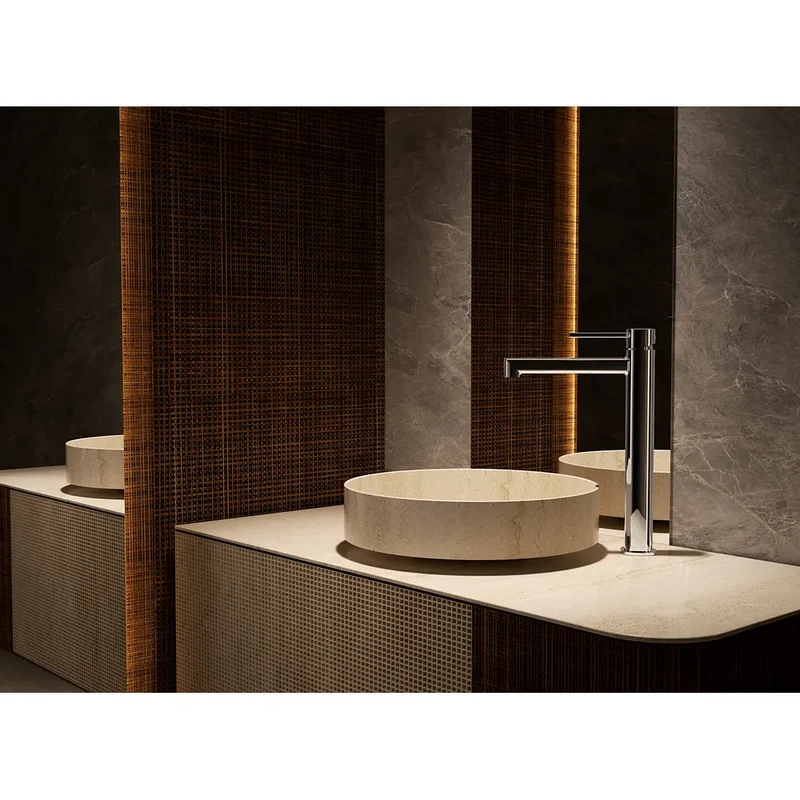 Monomando lavabo alto Toscana níquel cepillado Imex