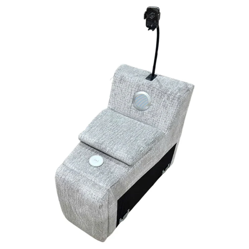 Fullar - Modular Console With Wireless Charger - Light Gray Chenille
