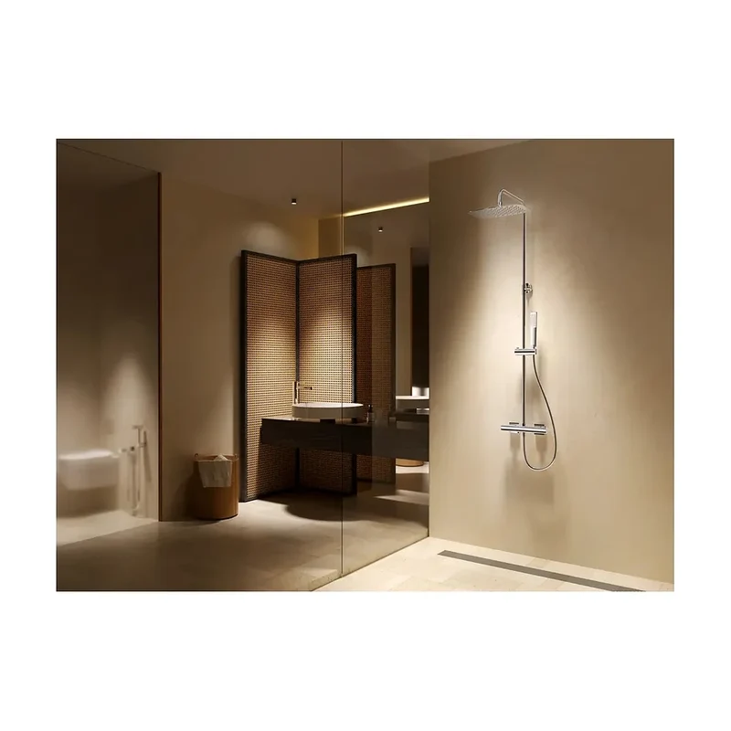 Conjunto ducha termostático Toscana oro rosa cepillado Imex