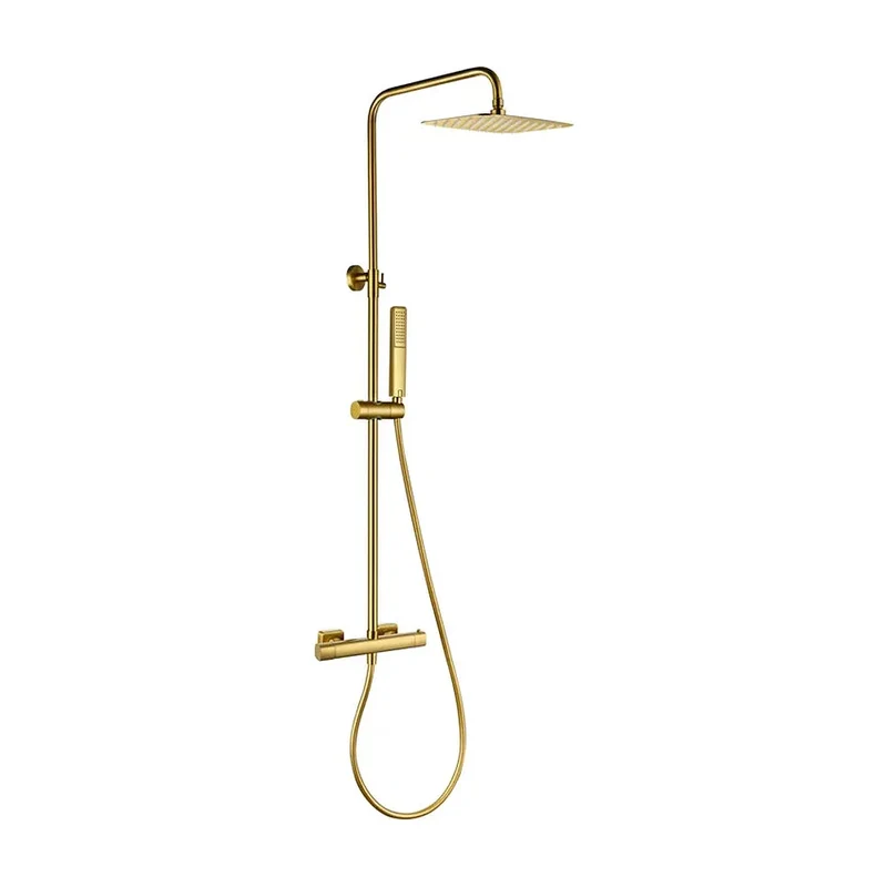 Conjunto ducha termostático Toscana oro cepillado Imex
