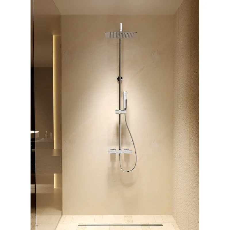 Conjunto ducha termostático Toscana black gun metal Imex