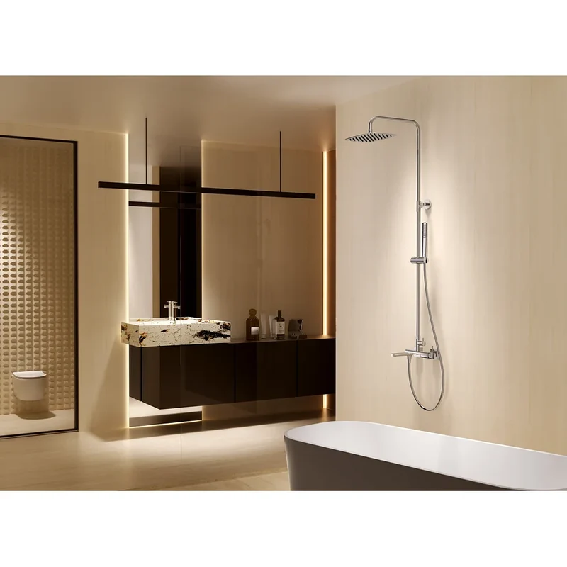Conjunto bañera monomando Toscana níquel cepillado Imex