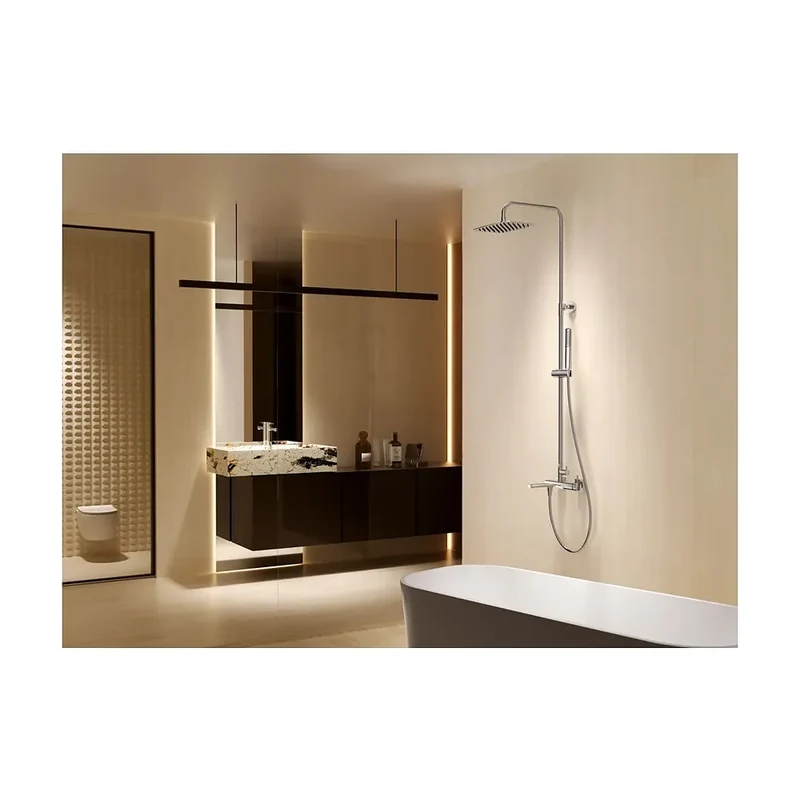 Conjunto bañera monomando Toscana níquel cepillado Imex