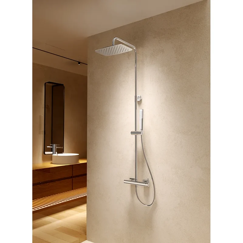 Conjunto ducha monomando Toscana oro rosa cepillado Imex
