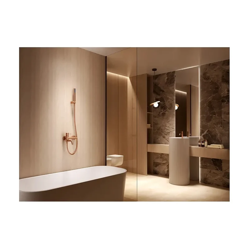 Kit baño/ducha monomando Genova oro cepillado Imex