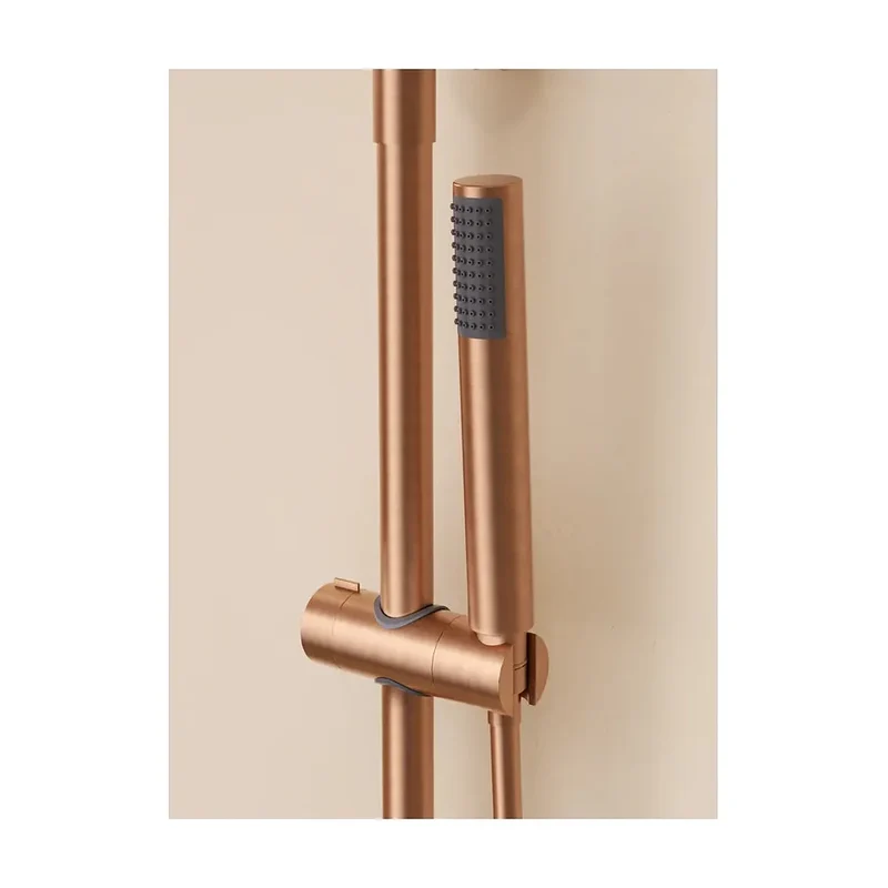 Conjunto ducha monomando Genova oro rosa cepillado Imex