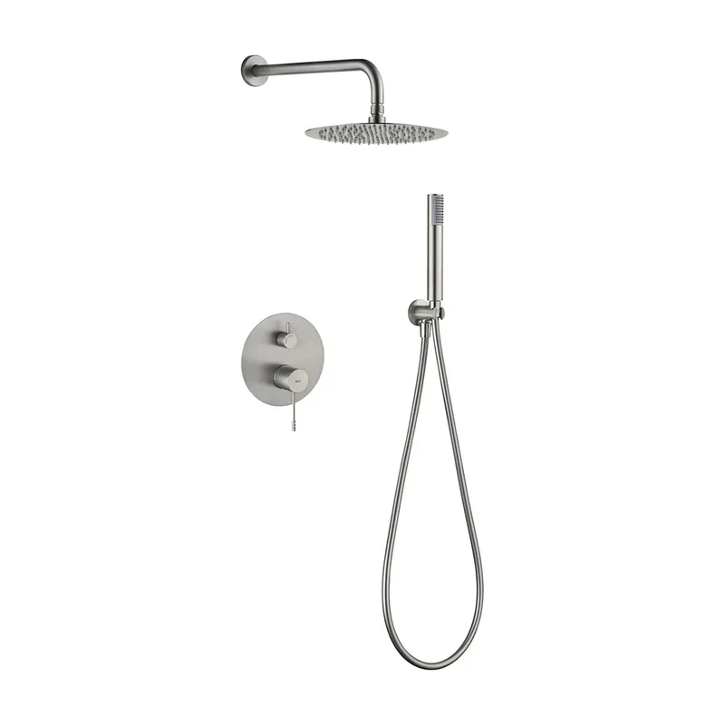 Conjunto ducha monomando empotrado Genova níquel cepillado Imex