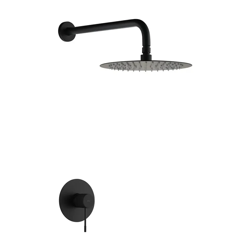 Set monomando empotrado 1 vía Line con rociador negro mate Imex