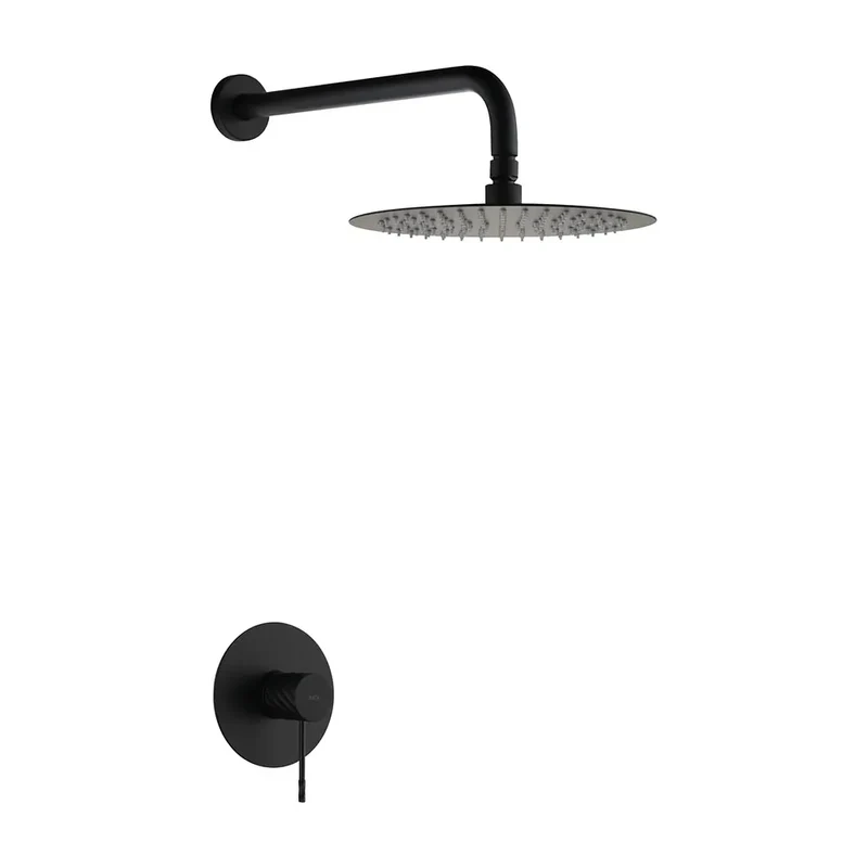 Set monomando empotrado 1 vía Genova con rociador negro mate Imex