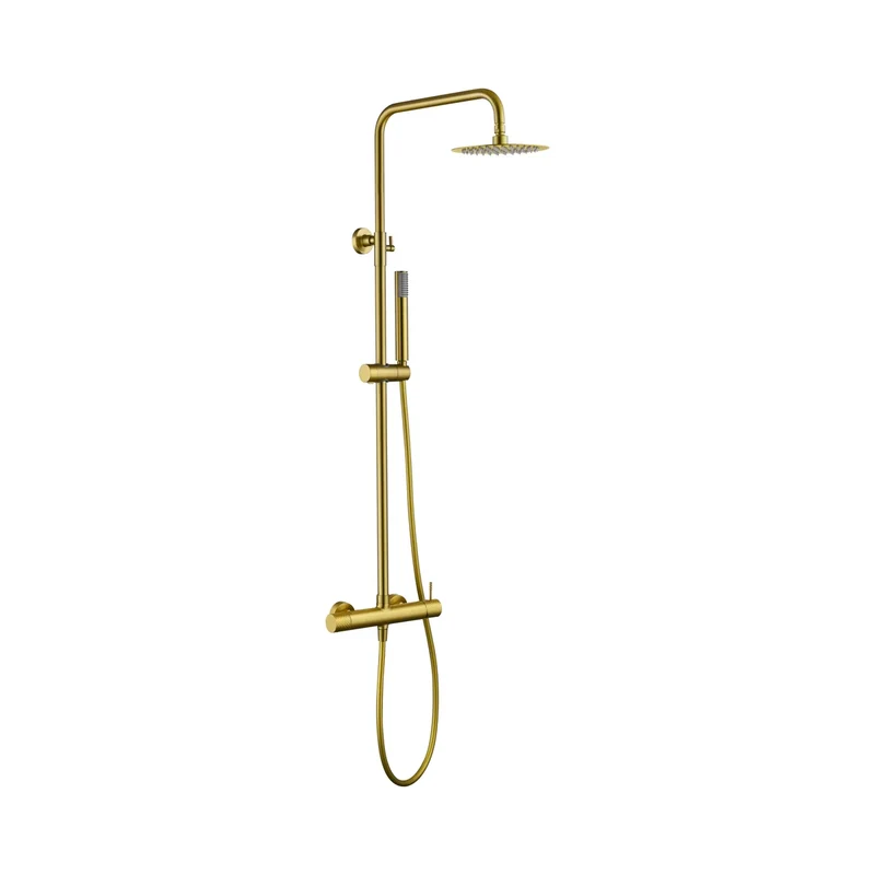 Conjunto ducha monomando Genova oro cepillado Imex