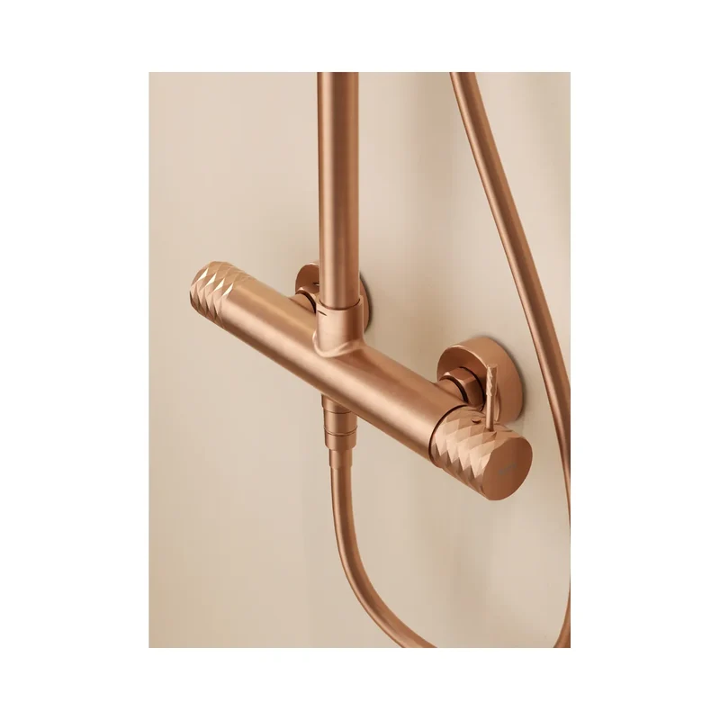 Conjunto ducha monomando Genova oro cepillado Imex