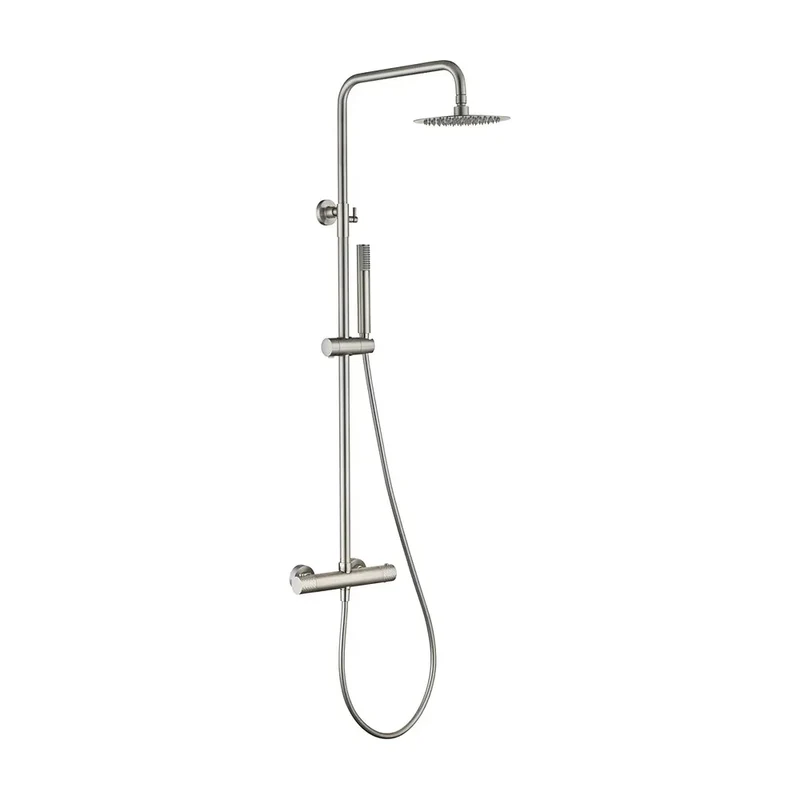 Conjunto ducha termostático Genova níquel cepillado Imex