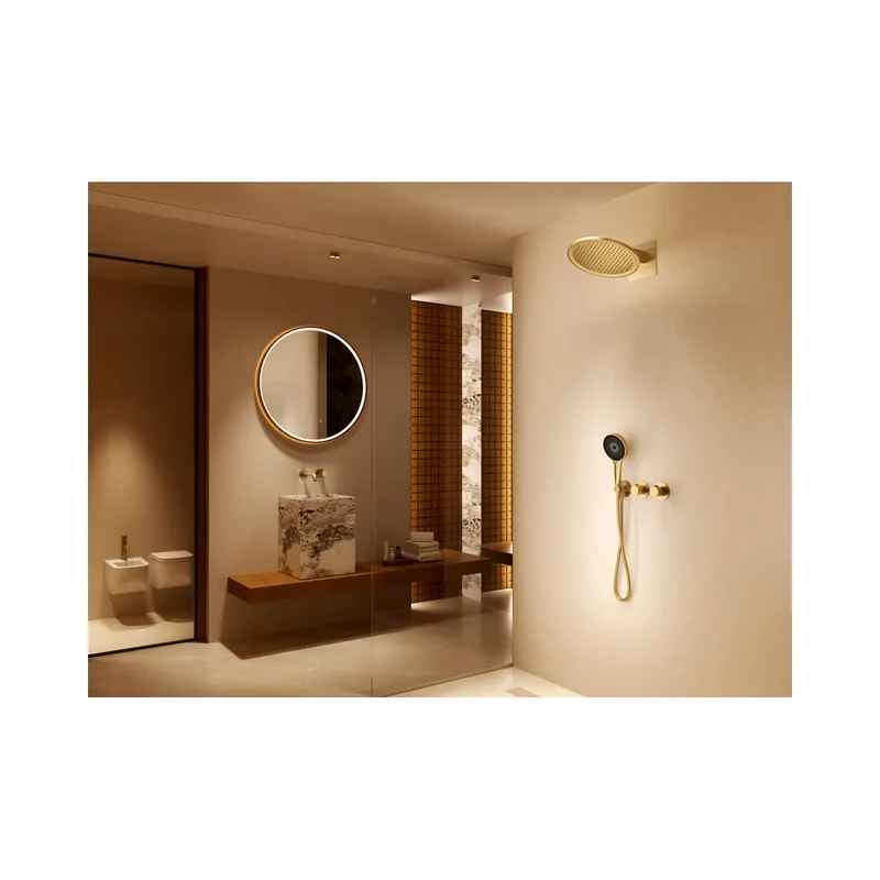 Conjunto ducha termostático empotrado Bolonia black gun metal Imex