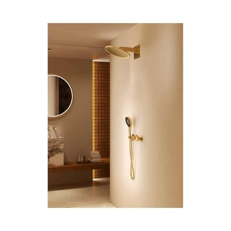 Conjunto ducha termostático empotrado Bolonia black gun metal Imex