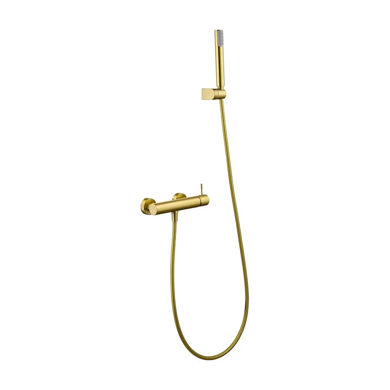 Kit ducha monomando Genova oro cepillado Imex