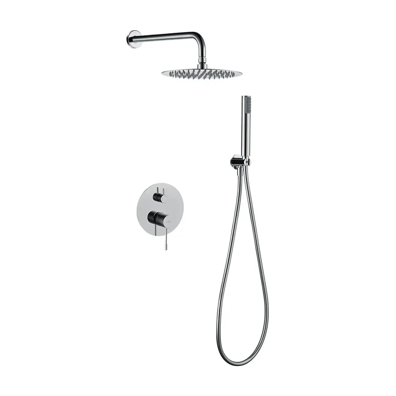 Conjunto ducha monomando empotrado Genova black gun metal Imex