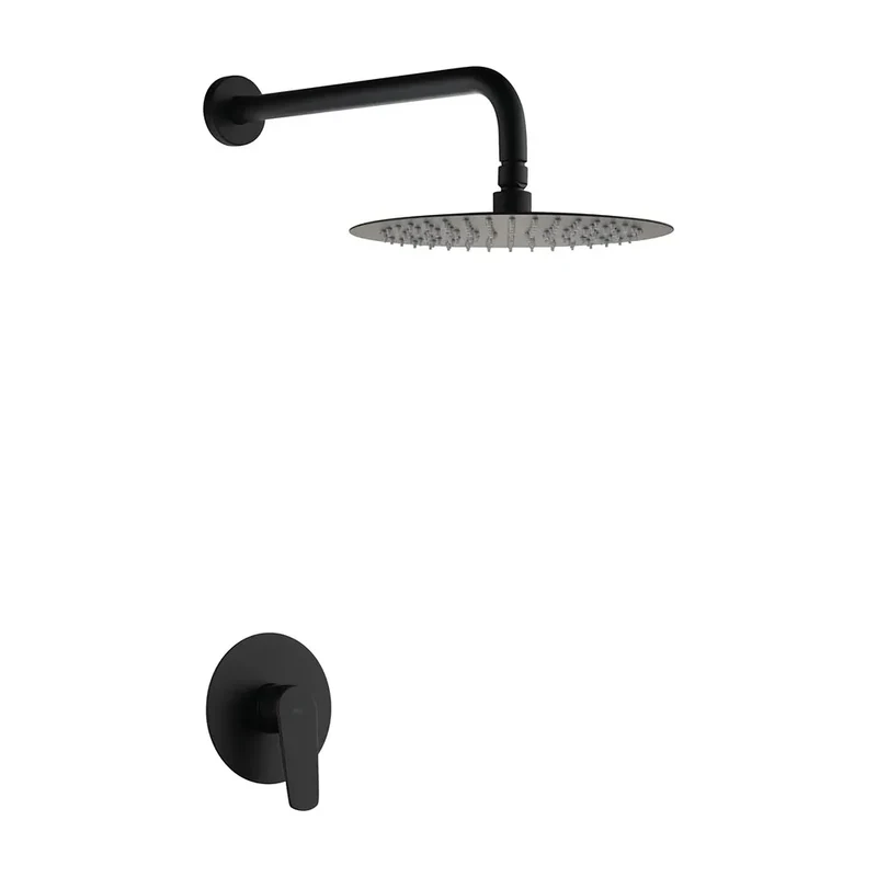 Set monomando empotrado 1 vía Bélgica con rociador negro mate Imex