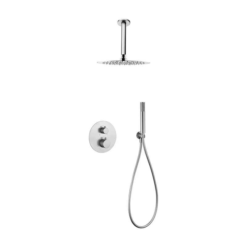 Conjunto Ducha Termostático Empotrado Tívoli Níquel Cepillado Imex