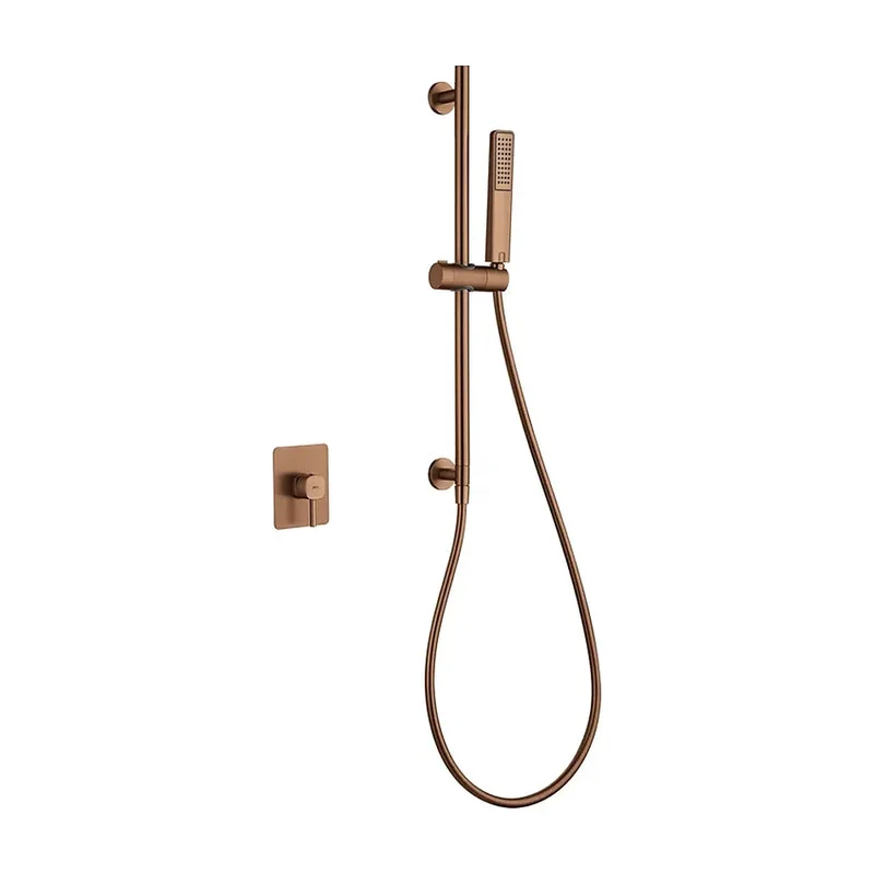 Set Monomando Empotrado 1 Vía Toscana Con Mango Oro Rosa Cepillado Imex