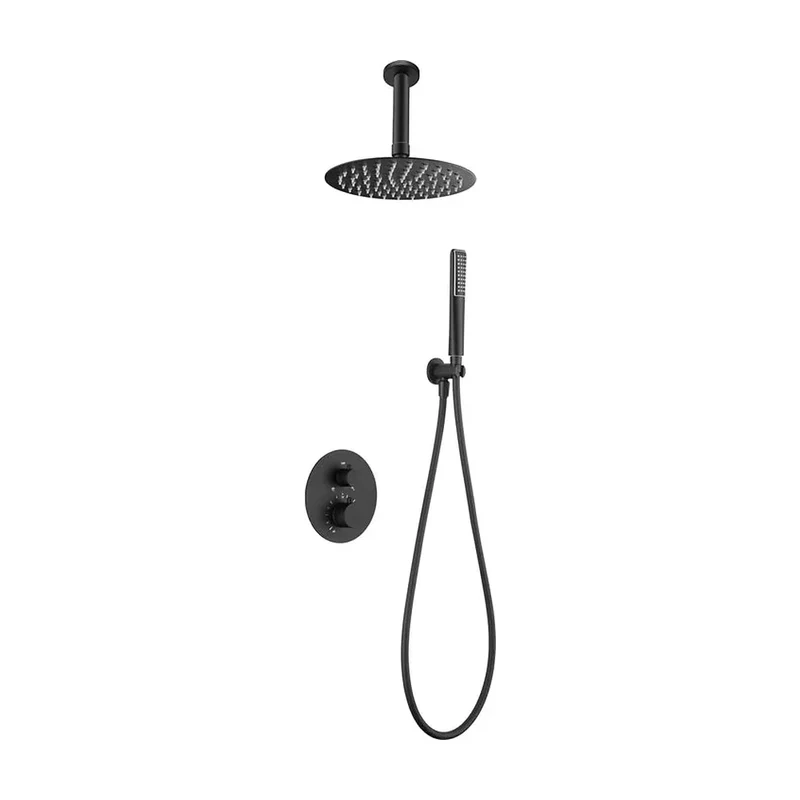 Ducha Termostática Empotrada Imex Salerno Negro Mate