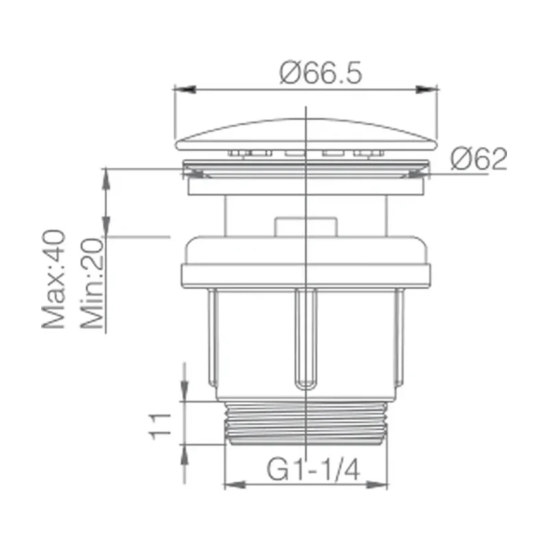 Válvula Click-clack Imex Cromo PVC para Lavabo y Bidé