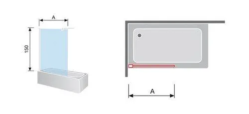 Mampara de bañera de panel fijo TR153 Kassandra