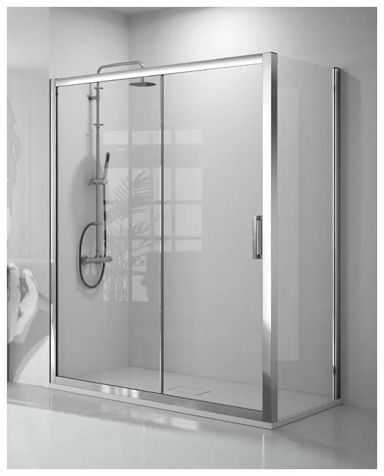 Mampara de ducha angular corredera con cristal templado TR102 Kassandra