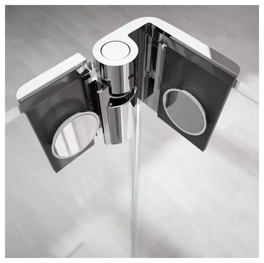 Mampara de ducha de cristal templado con panel fijo y hoja abatible FR423 Kassandra