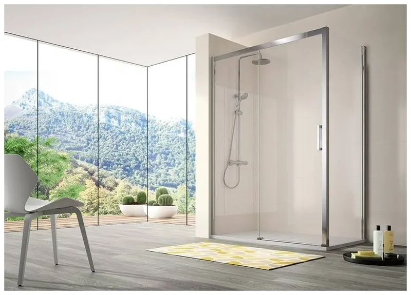 Mampara de ducha con puerta corredera de 195 cm de cristal templado CU607 Kassandra