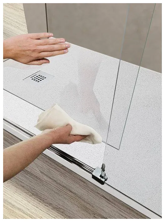 Mampara de ducha con puerta corredera de 195 cm de cristal templado CU607 Kassandra