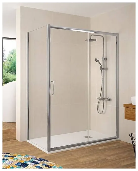 Mampara angular corredera para ducha con cristal templado Bel-La BL607 Kassandra