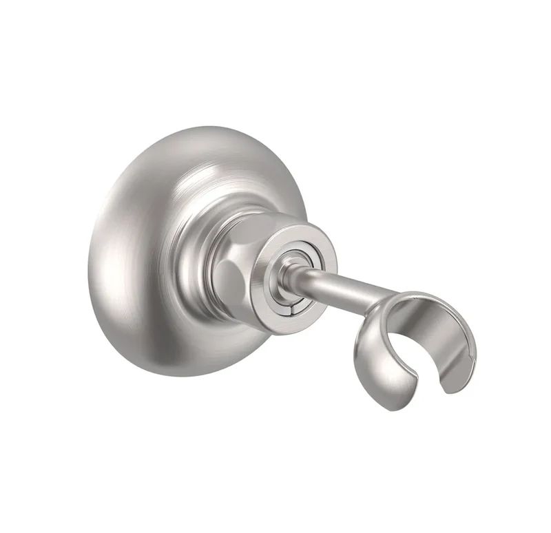 Soporte para teléfono de ducha orientable empotrado de latón con acabado acero TRES